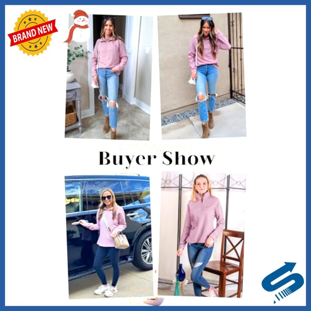 Oversized Quarter Zip Pullover, Lightweight Quilt… - image 4